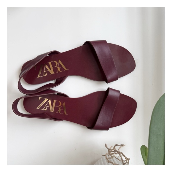 Zara Women's Burgundy Sandals - Picture 5 of 5